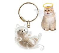 Generico Cat Keychain - 2x3x6cm ABS Compact petHair Storage Keyring | Stylish Animal Hair Preservation Pendant, Portable Memorial Keepsake Holder for Cats, Key Bag Charm, Travel Friendly petMemor