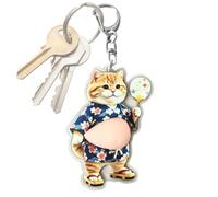 Generico Cat Keychain - Acrylic Cat Decorations Pendant with Squeeze Belly