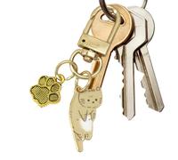 Generico Cat Keychain, Cute Kitten Keyring With Enamel Charm & Silver Tone