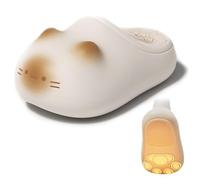 Generico Cat Paw Print Fluffy Plush Wool Heightening Slippers, a Winter Gift Idea for Girls (White,40)