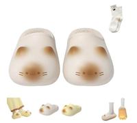 Generico Cat Paws Footprints Fluffy Plush Fleece Height Increase Slippers, Cat Paws Footprints Fluffy Plush Fleece Slippers (White,40)