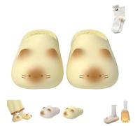 Generico Cat Paws Footprints Fluffy Plush Fleece Height Increase Slippers, Cat Paws Footprints Fluffy Plush Fleece Slippers (Yellow,36)