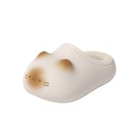 Generico Cat Paws Footprints Fluffy Plush Fleece Height Increase Slippers, for Winter Girls Gift Idea, Cute Animal Home Shoes (White,32)