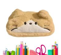 Generico Cat Pencil Case | Cute Large Capacity Cat Plush Organizer | Girls Pencil Case - For Students Elementary Makeup Travel Offices Home | Drawing Writing Rulers Small Items
