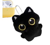 Generico Cat Plush Toy, Black Kitten Stuffed Animal, 3.94 inches portable Soft Doll Cute Decor, Bag Charm Ornament, Accessories for Kids, Adults & Birthday Favors
