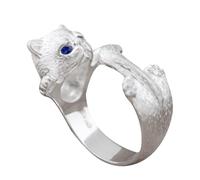 Generico Cat Ring, Adjustable Open Band, Electroplated Alloy Jewelry, Cute Animal Design, Stylish & Comfortable Fit, Ideal for Travel, Daily Wear, Weddings, Size 16-20, 1 Piece