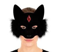 Genérico Cat Ski - 20 x 20 x 8,5 cm Half Face Cover, Cat Face Covers, Adjustable Halloween Dress-up Accessories | Canine Half Faces Cover Props,for Adults Kids Christmas Holiday Masquerade Party