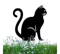 Generico Cat Stake - Metal Cat Garden Statues Black | Decorations for Garden | Outdoor Yard Art for Lawn, Weatherproof Iron Cait Shadow Figurine, Decorative Cute Kitty Ornament, Easy Install
