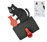 Generico Cat Whisker Holder, Cute Fridge Magnet, Bottle Push Cat Decor, Decorative Refrigerator Ornament for Desk Wall Living Room Dorm Apartment Kitchen Workplace Metal Door Use, Fun Home Accent