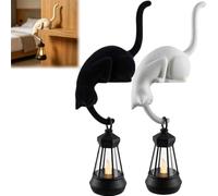 Generico Cat with Lantern Shelf Decor, 3D Printed LED Hanging Cat Figurine, Retro Style Night Light for porches patios and Bookshelves, The Ideal Gift for Cats Lovers