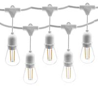 Generico Catena luminosa da esterno bianca pendente catenaria 10 metri prolungabile con 10 portalampada E27 lampadine non incluse