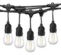 Generico Catena luminosa da esterno catenaria pendente 10 metri prolungabile con 10 portalampada E27 lampadine non incluse
