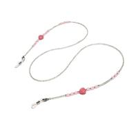 Generico Catena per Occhiali con Perline d'Amore - Corda Decorativa per Appendere Gli Occhiali con Dettagli a Forma di Cuore(White)