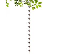 Genérico Catene da pioggia per grondaie | Tubo di abbassamento decorativo da 2,7 metri,Catena da pioggia in rame con 12 tazze - per giardino esterno tetto pergola albero