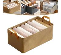 Generico Cation Multi-Functional Folding Wardrobe, Closet Steel Frame Fabric Storage Drawers, Foldable Jeans Organizer for Closet, Ultra Space Clothes Drawer Organizer Closet with Handle (Khaki)