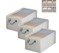 Generico Cation Multi-Functional Folding Wardrobe, Foldable Wardrobe Storage Box, Ultra Space Clothes Drawer Organizer Closet with Handle, Cloth Steel Frame Storage Box for Bedding and Toys (E,3PCS)