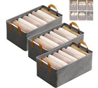 Generico Cation Multi-Functional Folding Wardrobe, Foldable Wardrobe Storage Box, Ultra Space Clothes Drawer Organizer Closet with Handle, Cloth Steel Frame Storage Box for Bedding and Toys (A,3PCS)