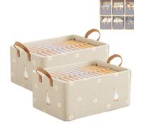 Generico Cation Multi-Functional Folding Wardrobe, Foldable Wardrobe Storage Box, Ultra Space Clothes Drawer Organizer Closet with Handle, Cloth Steel Frame Storage Box for Bedding and Toys (F,2PCS)