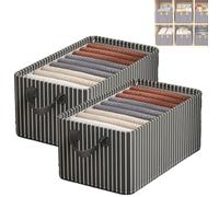 Generico Cation Multi-Functional Folding Wardrobe, Foldable Wardrobe Storage Box, Ultra Space Clothes Drawer Organizer Closet with Handle, Cloth Steel Frame Storage Box for Bedding and Toys (D,2PCS)