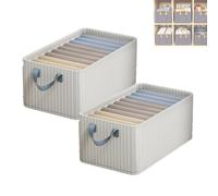 Generico Cation Multi-Functional Folding Wardrobe, Foldable Wardrobe Storage Box, Ultra Space Clothes Drawer Organizer Closet with Handle, Cloth Steel Frame Storage Box for Bedding and Toys (E,2PCS)