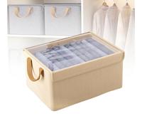Generico Cation Multi-Functional Folding Wardrobe, Folding Wardrobe Storage Box, Large Ultra Space Clothes Drawer Organizer, with Handle for Various Bedding (Beige B)