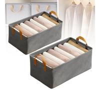 Generico Cation Multi-Functional Folding Wardrobe, Folding Wardrobe Storage Box, Large Ultra Space Clothes Drawer Organizer, with Handle for Various Bedding (Gray A*2)