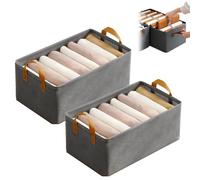 Generico Cation Multi-functional Folding Wardrobe, Pickelect Storage Boxes, Stackable Shelf Storage Baskets, Ultra Space Clothes Drawer Organizer Closet with Handle (Gray*2)