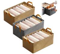 Generico Cation Multi-functional Folding Wardrobe, Pickelect Storage Boxes, Stackable Shelf Storage Baskets, Ultra Space Clothes Drawer Organizer Closet with Handle (3pcs-A)