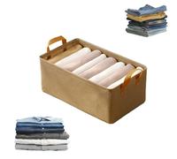 Generico Cation Multi-Functional Folding Wardrobe, Pickelect Storage Boxes, Wardrobe Pants Storage Container, Ultra Space Clothes Drawer Organizer Closet, Stackable Storages Box for Clothes (khaki)