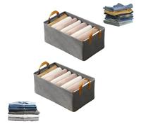 Generico Cation Multi-Functional Folding Wardrobe, Pickelect Storage Boxes, Wardrobe Pants Storage Container, Ultra Space Clothes Drawer Organizer Closet, Stackable Storages Box for Clothes (2 grey)