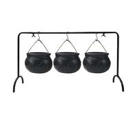 Generico Cauldron Candy Bowl, Halloween Iron Pot Bucket Server, Decorative Cauldron Bowl, Perfect for Treats, Kitchen Table, Home Dining, Porch and Outdoor Party Display, Black Iron
