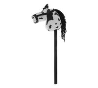 Generico Cavallo Bastone in Legno e Tessuto Nero, Giocattolo da Equitazione per Spettacoli Teatrali e Casa, Stimola L'equilibrio la creatività