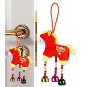 Generico Cavallo di Peluche | Appendibile di Colore Rosso con Ciondolo Campanello | Con Campanello Cavallino In Peluche | per Casa Soggiorno Festival di Primavera Porta Finestra Parete