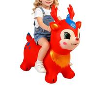 Generico Cavallo Saltarello - Giocattolo Cavalcabile Animale Gonfiabile per Bambina e Bambino con Forma Realistica di Cervo, Grandi Occhi Rotondi & Gonfiaggio Rapido | Bambina e Bambino di 2 3 4 Anni