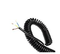 Generico Cavo a spirale con molla multipolare nero da 2/3/4/6/8 con perni da 0,2 mm, 0,5 mm e 1,5 mm. Il cavo di alimentazione può estendere i fili di trazione.(8 Core,Stretch 3.7 Meter,24 AWG 0.2mm)