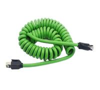 Generico Cavo a Spirale RJ45 for Computer di Rete LAN Ethernet Cat 6A 8 Core 26 AWG Verde con Guaina in PUR Flessibile, Estensibile, Retrattile, a trazione(Extended 2 Meters)