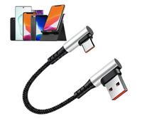 Generico Cavo Di Ricarica Super Veloce Di Tipo C - Cavo A Gomito Per Gioco Mobile Рower Bank Per Auto | Impugnatura Comoda Intrecciata In Nylon | Caricatore USB C Nero Ricarica Rapido Portatil