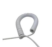 Generico Cavo elettrico a molla bianco con anima in rame 2x0,75 m2 3x2,5 m2 Cavo di alimentazione a spirale in PU telescopico scalabile(18AWG,Stretch 1.2m,2 Core)