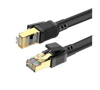 Generico Cavo Ethernet Cat 8 5M 10M 15M 20M 30M Cat 8 40Gbps 2000MHz Cavo LAN Patch schermato for rete Internet Rj45 ad alta velocità(Black-Cat 8 Round,25m)