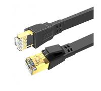 Generico Cavo Ethernet Cat 8 5M 10M 15M 20M 30M Cat 8 40Gbps 2000MHz Cavo LAN Patch schermato for rete Internet Rj45 ad alta velocità(Black-Cat 8 Flat,15m)