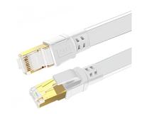 Generico Cavo Ethernet Cat 8 5M 10M 15M 20M 30M Cat 8 40Gbps 2000MHz Cavo LAN Patch schermato for rete Internet Rj45 ad alta velocità(White-Cat 8 Flat,2m)