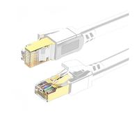 Generico Cavo Ethernet Cat 8 5M 10M 15M 20M 30M Cat 8 40Gbps 2000MHz Cavo LAN Patch schermato for rete Internet Rj45 ad alta velocità(White-Cat 8 Round,25m)