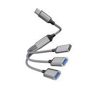 Generico Cavo sdoppiatore USB | Adattatore da 1 a 3 | Estensione di 30 cm | Per auto e PC | Sduppatore USB | Adattatore UB 1 Entrata Sortite | Divisore A 3 | Adatatore di estensione | Unità