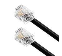 Generico Cavo Telefonico 2 metri RJ11 Modulare 6P4C - Connettore Occidentale, Cavo Piatto per Presa Telefonica, Modem, Router, Fax, ISDN, DSL, VDSL, Internet - Nero