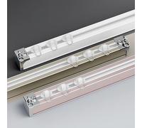 Generico Ceiling Curtain Rails/Rod, Aluminium Curtains Single Tracks for Ceiling or Wall Mount, 100cm/3.3ft Shower Curtain Pole for Windows Cabinet Closet Bathroom(Champa B,600cm/19.6ft(4 * 150cm)