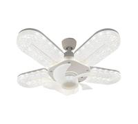 Generico Ceiling Fan Light - Crystal Effect Lamp 6 Wind Speeds, 3 Color Dimmable 12in Led Ceiling Fan Light | Roof Lamp For Living Room Bedroom Garage Shed RV Playroom Warehouse Dorm Apartment