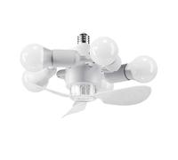 Generico Ceiling Fans with Lights - E27 Screw-In Simple Led Ceiling Fan Light | Silent Dc Motor Ceiliñg Fan with Remote Control | Intelligent Adjustment Small Fans Light for Living Rooms and Bedrooms