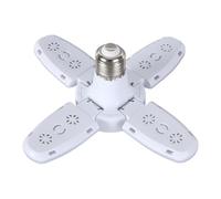 Generico Ceiling Light, LED Basement Lamp, 4 Foldable Panels, ABS Body E27 Base, 6500K Cool White Lighting for Home Hallway Workshop Barn Storage Garage Utility Room, White 1 Piece