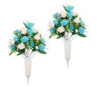 Generico Cemetery Flowers For Grave - Gravesite Decoration | Artificial Graveside Flowers | Artificial Graveside Decor For Women Men Planners Visitors Caregivers Veterans Professionals Memorial