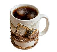 Generico Ceramic Coffee Cup, 11oz Excavator Mug for Drinking with Handle, Spill-Prooof Drinking Cup, for Home Travel Offfice Living Room Cafe Bedroom School Espresso Milk Coffee